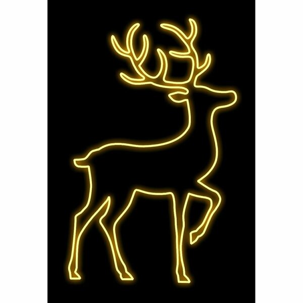 Queens Of Christmas 4 ft. Deer Neon Flex Ground Mount, Warm White WL-MTNF-DEER-04-WW